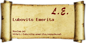Lubovits Emerita névjegykártya