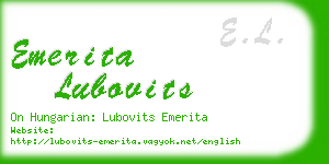 emerita lubovits business card